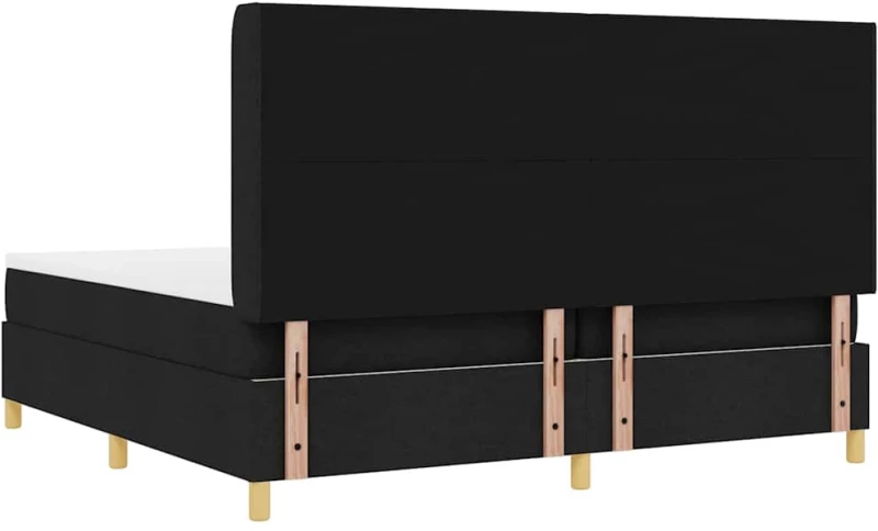 vidaXL Κρεβάτι με ελατήριο με στρώμα Μαύρο 200 x 200 cm ύφασμα