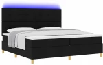 vidaXL Κρεβάτι με ελατήρια με στρώμα Μαύρο 200 x 200 cm ύφασμα