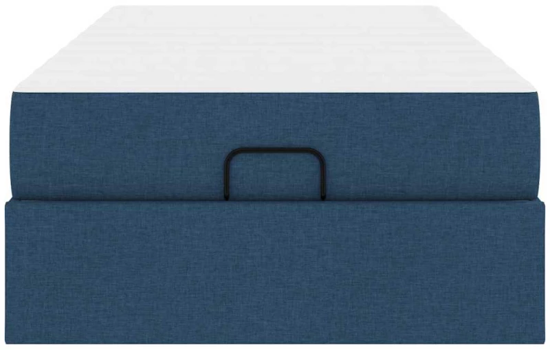 vidaXL Σκελετός Κρεβατιού με στρώμα Μπλε 100 x 200 cm ύφασμα