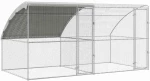 vidaXL Κλουβί για κότες Ασημί 400 x 200 x 198.5 εκ