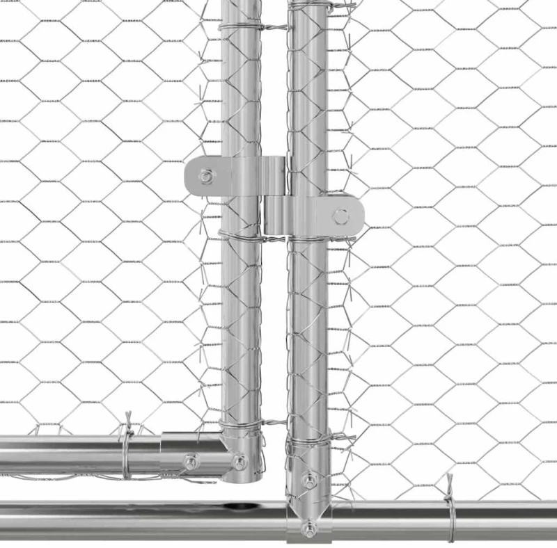 vidaXL Κλουβί για κότες Ασημί 400 x 200 x 198.5 εκ