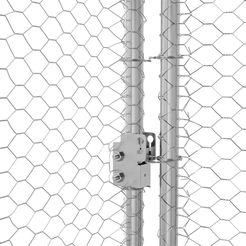 vidaXL Κλουβί για κότες Ασημί 400 x 200 x 198.5 εκ