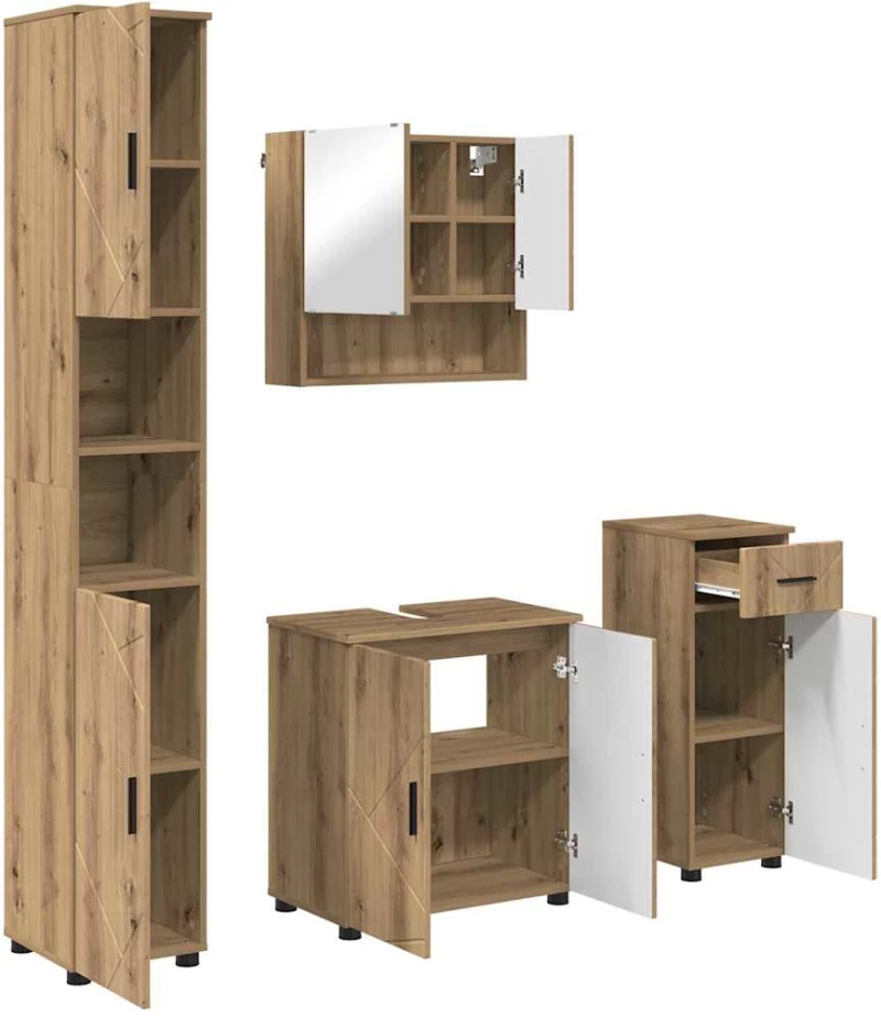 vidaXL Σετ Επίπλων Μπάνιου 4 pcs artisan δρυς 61 x 35 x 64 εκ.