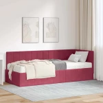 vidaXL Κρεβάτι Γωνίας με στρώμα Μπορντό 80 x 200 cm Βελούδο