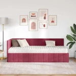 vidaXL Κρεβάτι Γωνίας με στρώμα Μπορντό 80 x 200 cm Βελούδο