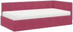vidaXL Κρεβάτι Γωνίας με στρώμα Μπορντό 90 x 200 cm Βελούδο