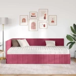 vidaXL Κρεβάτι Γωνίας με στρώμα Μπορντό 90 x 200 cm Βελούδο