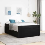 vidaXL Σκελετός κρεβατιού με στρώμα Μαύρο 140 x 200 cm Βελούδο