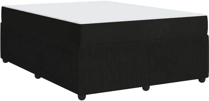vidaXL Σκελετός κρεβατιού με στρώμα Μαύρο 140 x 200 cm Βελούδο