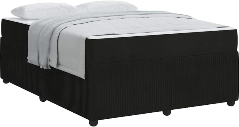 vidaXL Σκελετός κρεβατιού με στρώμα Μαύρο 140 x 200 cm Βελούδο