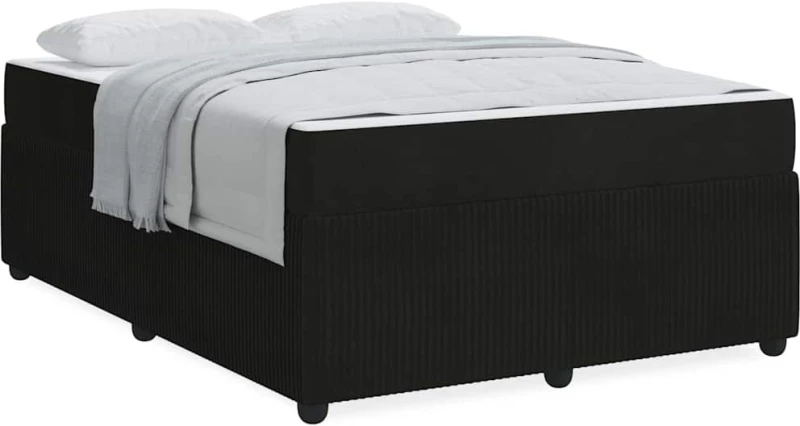 vidaXL Σκελετός κρεβατιού με στρώμα Μαύρο 140 x 200 cm Βελούδο