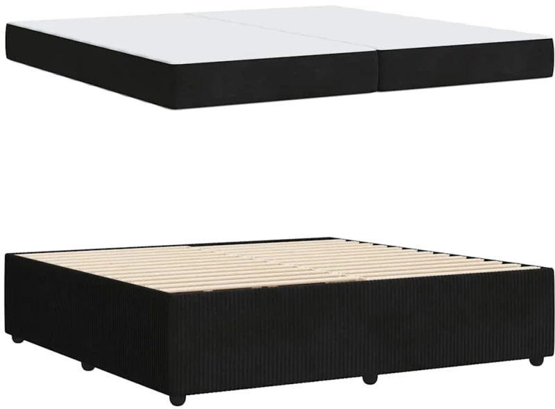 vidaXL Σκελετός κρεβατιού με στρώμα Μαύρο 200 x 200 cm Βελούδο