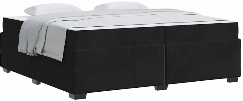 vidaXL Σκελετός Κρεβατιού με στρώμα Μαύρο 200 x 200 cm Βελούδο