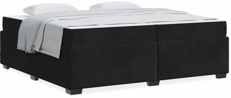 vidaXL Σκελετός Κρεβατιού με στρώμα Μαύρο 200 x 200 cm Βελούδο