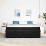 vidaXL Σκελετός Κρεβατιού με στρώμα Μαύρο 200 x 200 cm Βελούδο