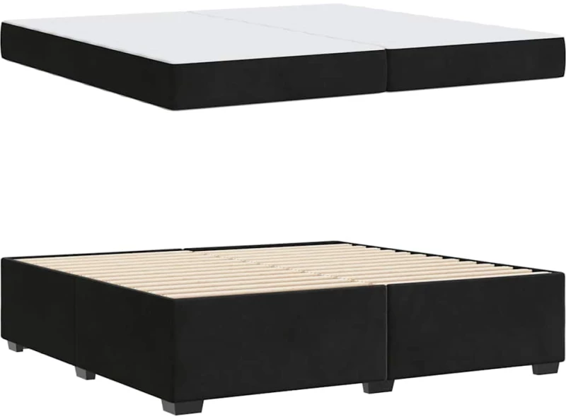 vidaXL Σκελετός Κρεβατιού με στρώμα Μαύρο 200 x 200 cm Βελούδο