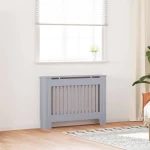vidaXL Κάλυμμα καλοριφέρ 2 pcs Γκρι 112x19x81.5cm Συνθετικόξύλο