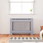 vidaXL Κάλυμμα καλοριφέρ 2 pcs Γκρι 112x19x81.5cm Συνθετικόξύλο