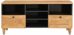 vidaXL Ντουλάπι TV Ανοιχτό καφέ 100 x 33 x 46 εκ Μασίφ ξύλο μάνγκο