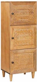 vidaXL Highboard Ανοιχτό καφέ 40 x 33 x 110 εκ Μασίφ ξύλο μάνγκο