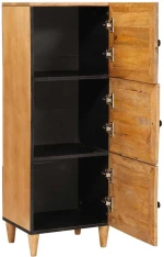 vidaXL Highboard Ανοιχτό καφέ 40 x 33 x 110 εκ Μασίφ ξύλο μάνγκο