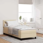 vidaXL Κρεβάτι με ελατήρια με στρώμα Κρεμ 80 x 200 cm ύφασμα