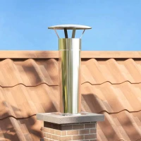 vidaXL Επέκταση Κεφαλής Καμινάδας Ασημί 29 x 29 x 50 εκ.