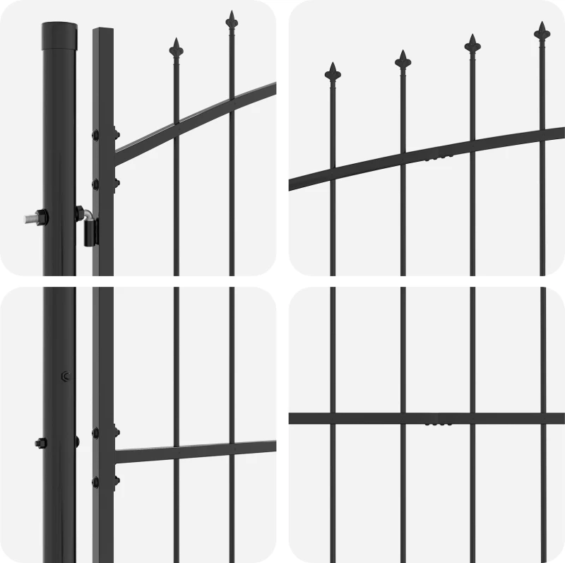 vidaXL Πύλη Κήπου Μαύρο 100 x 500 cm