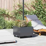 vidaXL Βάση Παρασόλ με Γλάστρα Ανθρακί 45 x 45 x 45 cm Ατσάλι