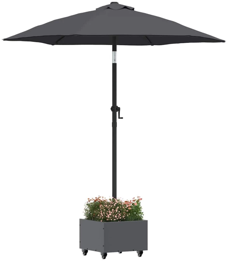 vidaXL Βάση Παρασόλ με Γλάστρα Ανθρακί 45 x 45 x 45 cm Ατσάλι