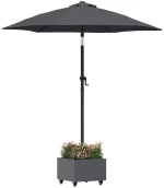 vidaXL Βάση Παρασόλ με Γλάστρα Ανθρακί 45 x 45 x 45 cm Ατσάλι
