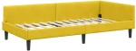 vidaXL Πλαϊνό Κρεβάτι Κίτρινο 100 x 200 cm Βελούδο και Στιβαρή ξυλεία