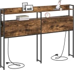 vidaXL Κεφαλάρι με ράφι Καπνιστή δρυς 140 cm Επεξεργασμένο ξύλο