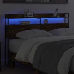 vidaXL Κεφαλάρι με ράφι Καπνιστή δρυς 140 cm Επεξεργασμένο ξύλο