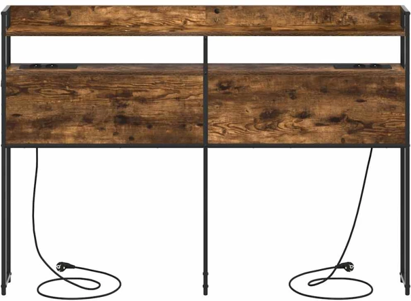 vidaXL Κεφαλάρι με ράφι Καπνιστή δρυς 140 cm Επεξεργασμένο ξύλο