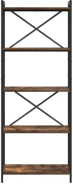 vidaXL Βιβλιοθήκη Καπνιστή δρυς 60 x 30 x 153 εκ Επεξεργασμένο ξύλο