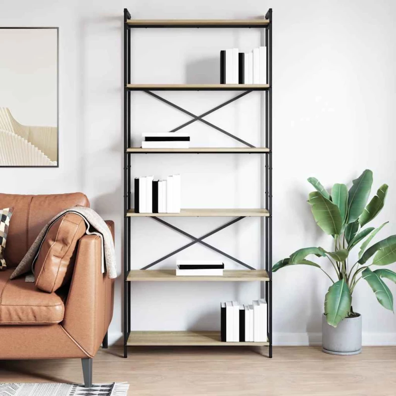 vidaXL Βιβλιοθήκη Sonoma Δρυς 80 x 30 x 188 εκ Επεξεργασμένο ξύλο