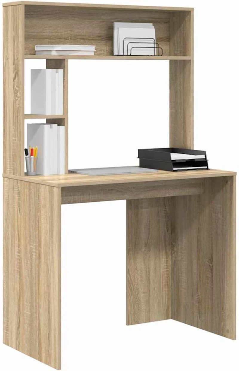 vidaXL Γραφείο με ράφι Sonoma Δρυς 91 x 50 x 149 εκ Επεξεργασμένο ξύλο