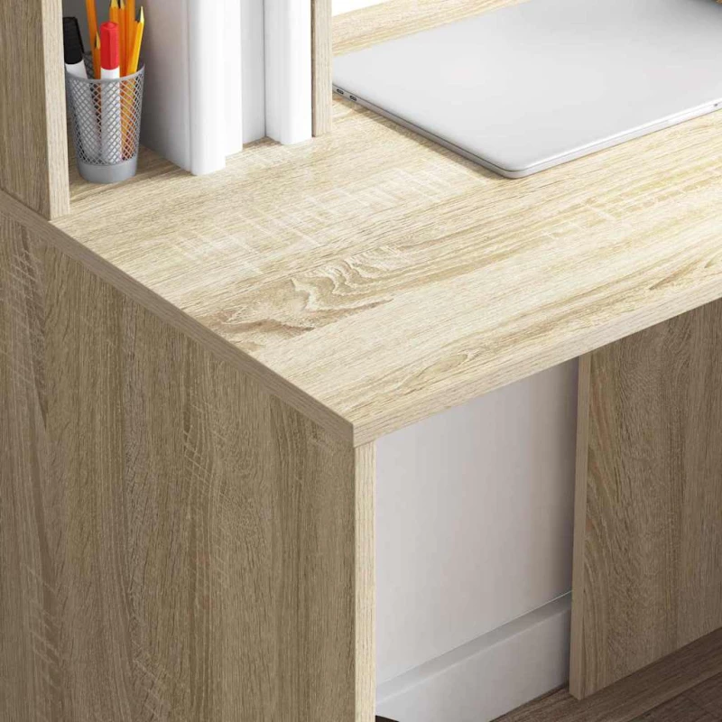 vidaXL Γραφείο με ράφι Sonoma Δρυς 91 x 50 x 149 εκ Επεξεργασμένο ξύλο