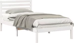 vidaXL Σκελετός Κρεβατιού Λευκό 75 x 190 cm Μασίφ ξύλο πεύκου