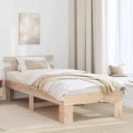 vidaXL Σκελετός Κρεβατιού με κεφαλάρι Καφέ 75 x 190 cm