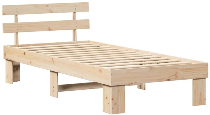 vidaXL Σκελετός Κρεβατιού με κεφαλάρι Καφέ 75 x 190 cm