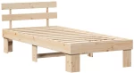 vidaXL Σκελετός Κρεβατιού με κεφαλάρι Καφέ 75 x 190 cm