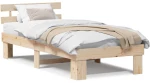 vidaXL Σκελετός Κρεβατιού με κεφαλάρι Καφέ 75 x 190 cm