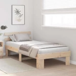 vidaXL Σκελετός Κρεβατιού με κεφαλάρι Καφέ 75 x 190 cm