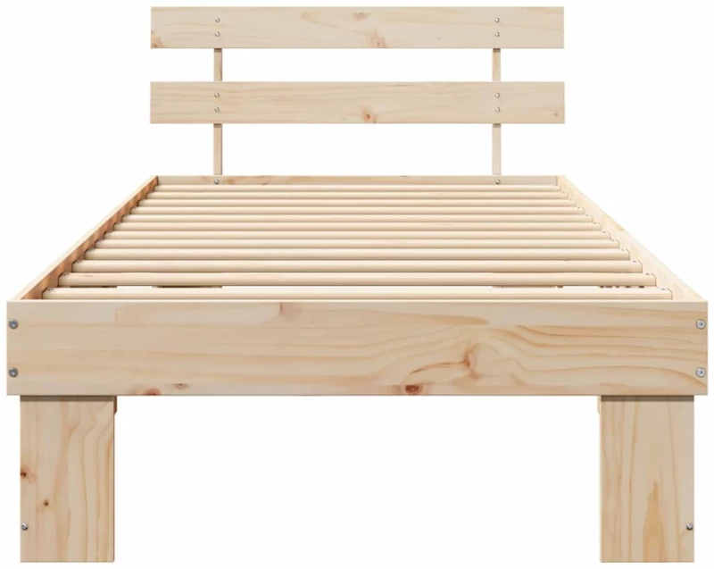 vidaXL Σκελετός Κρεβατιού με κεφαλάρι Καφέ 75 x 190 cm