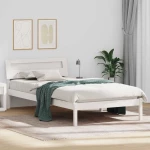 vidaXL Σκελετός Κρεβατιού Λευκό 100 x 200 cm Μασίφ ξύλο πεύκου