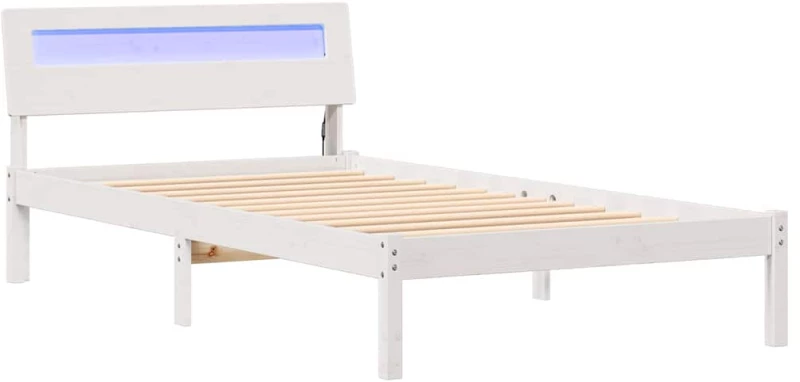 vidaXL Σκελετός Κρεβατιού Λευκό 100 x 200 cm Μασίφ ξύλο πεύκου