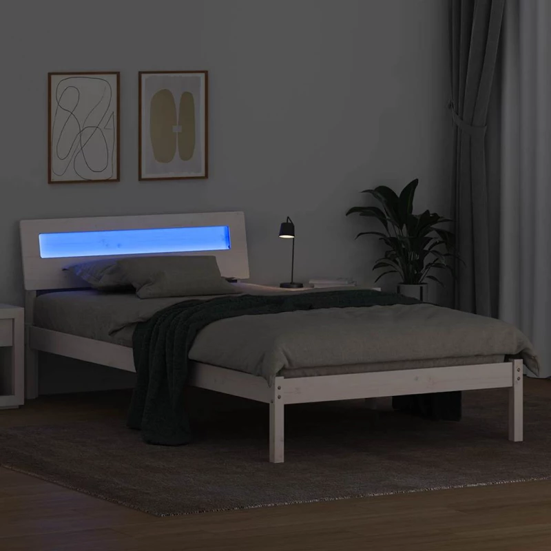 vidaXL Σκελετός Κρεβατιού Λευκό 100 x 200 cm Μασίφ ξύλο πεύκου