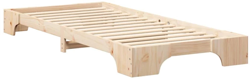 vidaXL Κρεβάτι δαπέδου με αποθήκευση Καφέ 100 x 210 cm ξύλο